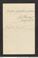 Nachlass Franz Steindachner, Brief von Hugo Dostal an Franz Steindachner (08.01.1906), Inv.Nr. 116.01, Seite 4